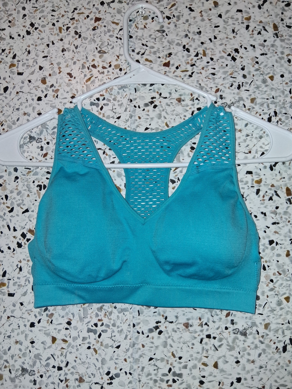 Fruit Of The Loom Knit Sports Bra Size Medium Turquoise Padded Wireless